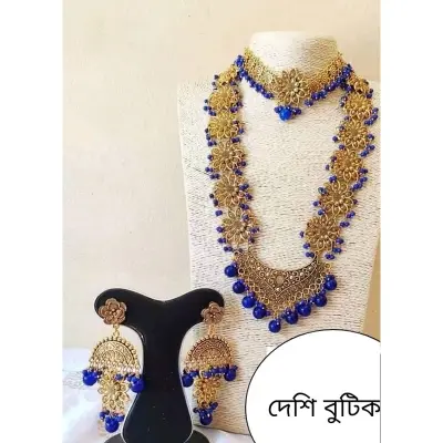 Picture of Gorgeous Party Wear Antique Silver locket Pendant Necklace / Chain Necklace / Choker Necklace for Women / Jewelry set for women Necklace - Multicolor