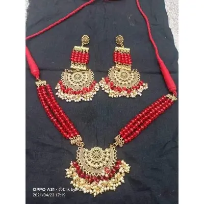 Picture of Gorgeous Party Wear Antique Silver locket Pendant Necklace / Chain Necklace / Choker Necklace for Women / Jewelry set for women Necklace - Multicolor