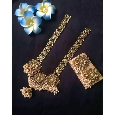 Picture of Gorgeous Party Wear Antique Silver locket Pendant Necklace / Chain Necklace / Choker Necklace for Women / Jewelry set for women Necklace - Multicolor