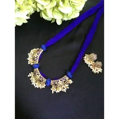 Picture of Gorgeous Party Wear Antique Silver Locket Pendant Necklace / Chain Necklace / Choker Necklace For Women / Jewelry Set For Women Necklace - Necklace For Girls - Necklace S - Multicolor