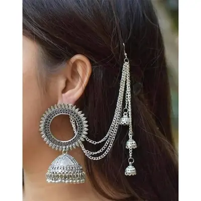 Picture of Gorgeous Party Wear Antique Silver locket Pendant Necklace / Chain Necklace / Choker Necklace for Women / Jewelry set for women Necklace - Multicolor