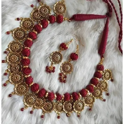 Picture of Gorgeous Party Wear Antique Silver locket Pendant Necklace / Chain Necklace / Choker Necklace for Women / Jewelry set for women Necklace - Multicolor