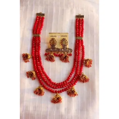 Picture of Gorgeous Party Wear Antique Silver locket Pendant Necklace / Chain Necklace / Choker Necklace for Women / Jewelry set for women Necklace - Multicolor