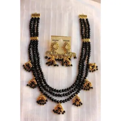 Picture of Gorgeous Party Wear Antique Silver locket Pendant Necklace / Chain Necklace / Choker Necklace for Women / Jewelry set for women Necklace - Multicolor