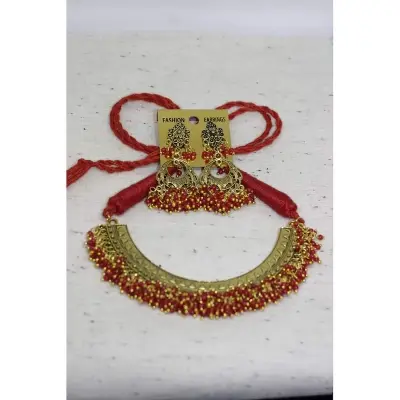 Picture of Gorgeous Party Wear Antique Silver locket Pendant Necklace / Chain Necklace / Choker Necklace for Women / Jewelry set for women Necklace - Multicolor