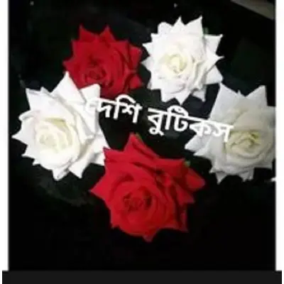 Picture of Artificial flower Rose boddy pins red & White 2 pis - Multicolor