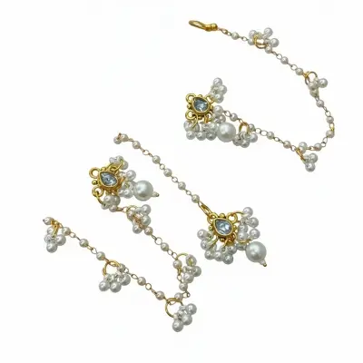 Picture of Gorgeous party wear antique Golden necklace and earring set for girls and woman. - Gold