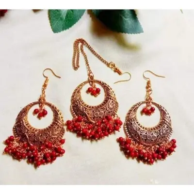 Picture of Gorgeous Party Wear Antique Silver locket Pendant Necklace / Chain Necklace / Choker Necklace for Women / Jewelry set for women Necklace - Multicolor