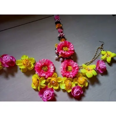 Picture of Artificial Flower Gorgeous Bridal Set 3Piece set - Multicolor