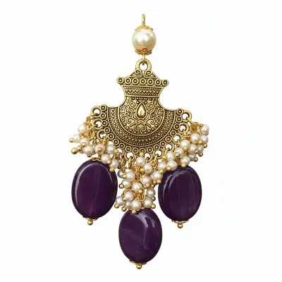 Picture of Artificail Beeds Hijap Pin for Women -golden - Multicolor