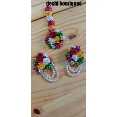 Picture of Artificial Flower Gorgeous Bridal Set-3 Piece set