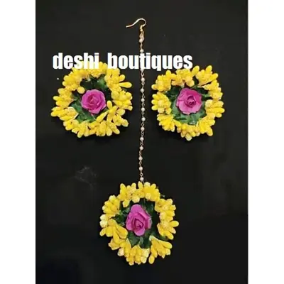 Picture of antiques earrings and tiqli for women - Multicolor