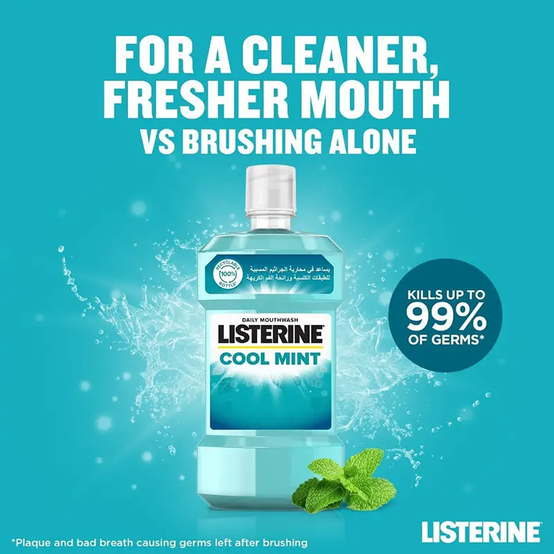 Picture of Listerine Mouth Wash Set Cool Mint 750ml And 250ml (Combo Pack)
