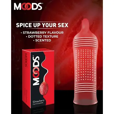 Picture of Moods Strawberry Flavored Condom 12 pcs Pack
