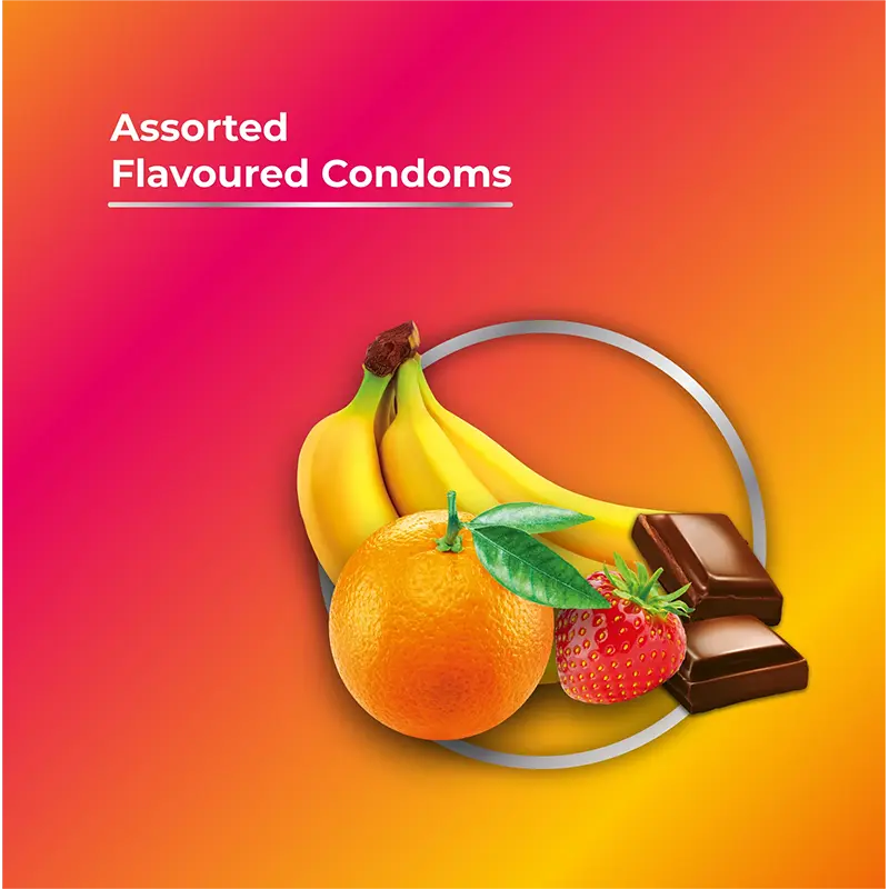 Picture of Skore Flavours Assorted 1500+ Dotted Condom - 20Pcs Pack