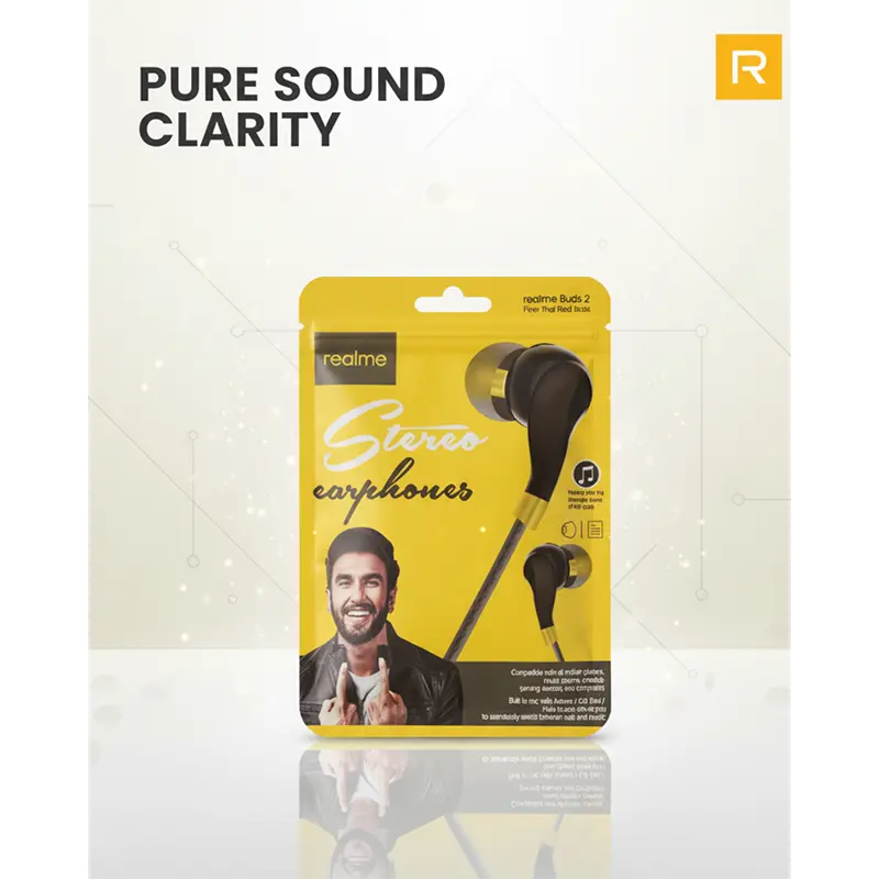 Picture of Realme Stereo Earphone High Definition Sound Quality - Headphone - Black