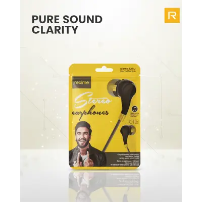 Picture of Realme Stereo Earphone High Definition Sound Quality - Headphone - Black