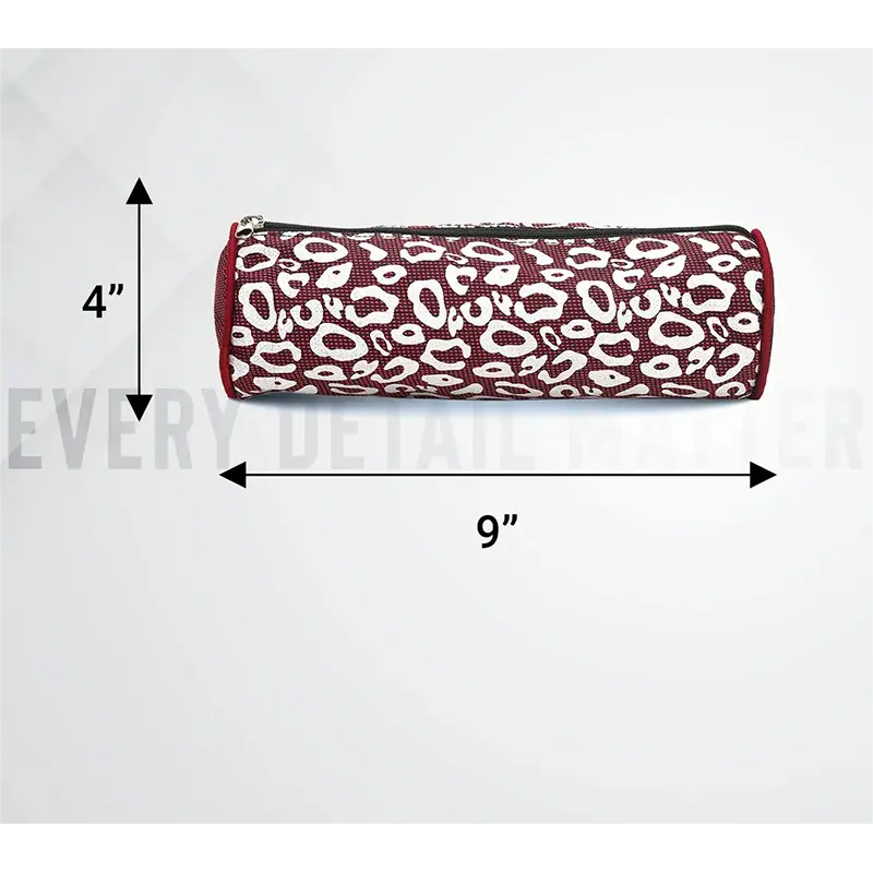 Picture of round Pouch Bag Maroon And White - Maroon