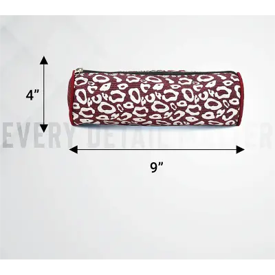 Picture of round Pouch Bag Maroon And White - Maroon