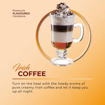 Picture of Skore Irish coffee Flavored with Extra Lubrication Condom - 10 pcs Pack
