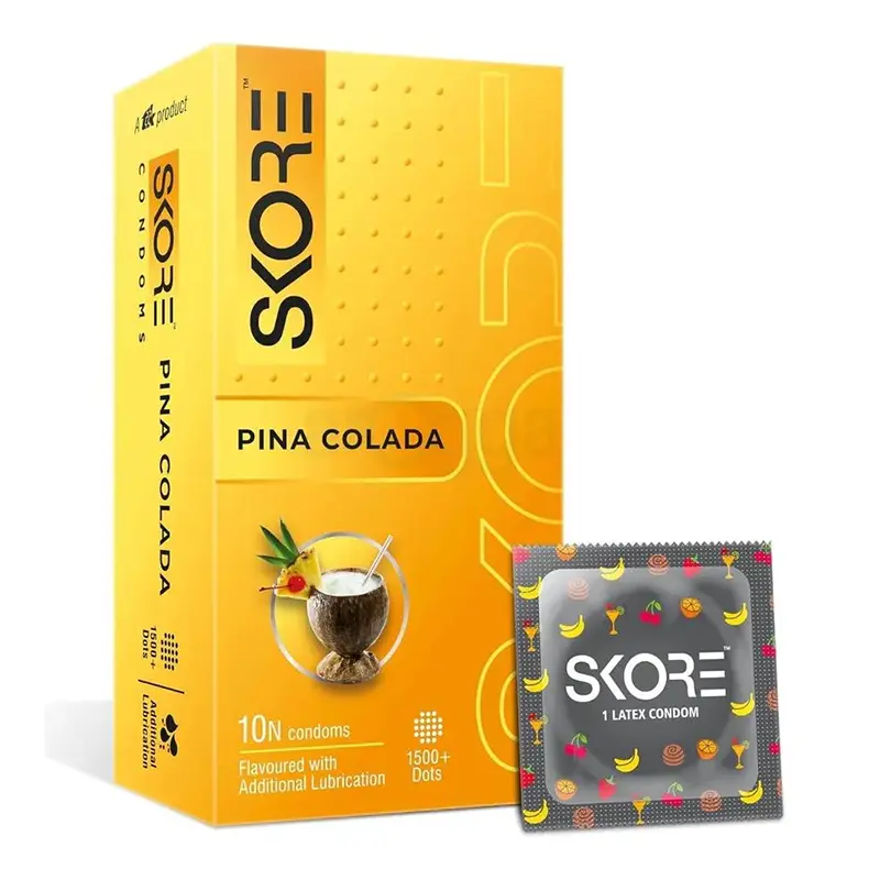 Picture of Skore Pina Colada Flavored with Extra Lubrication Condom - 10pcs Pack