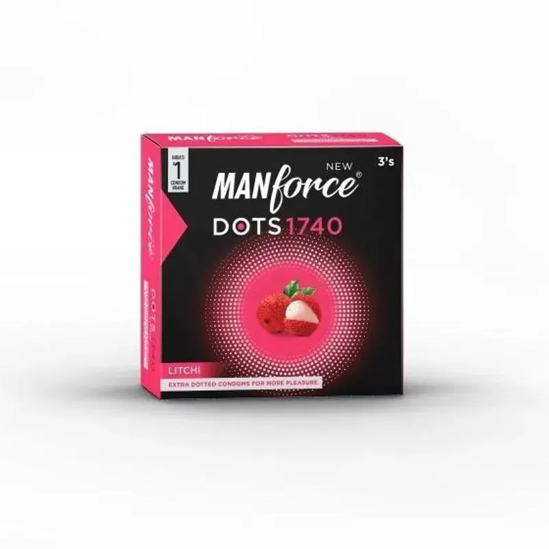 Picture of Manforce Dots 1740 Litchi Flavoured condom - 3 pcs