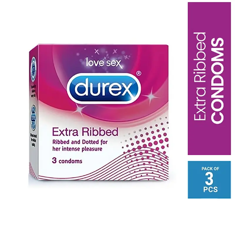 Picture of Durex Extra Ribbed and Dotted Condom -3 pcs