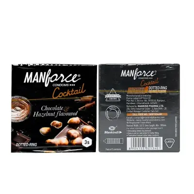 Picture of Manforce Cocktail chocolate & Hazelnut Flavoured condom - 3 pcs