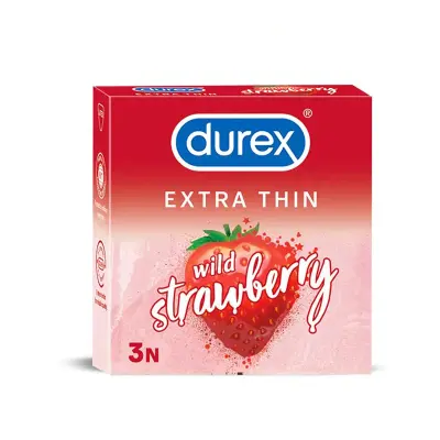 Picture of Durex Extra Thin wild Strawberry Condom-3pcs