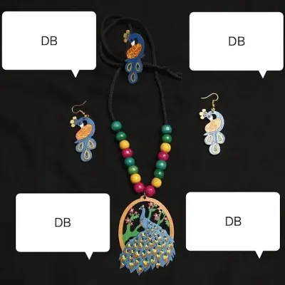 Picture of Hand painting Wooden exclusive Jewellery set