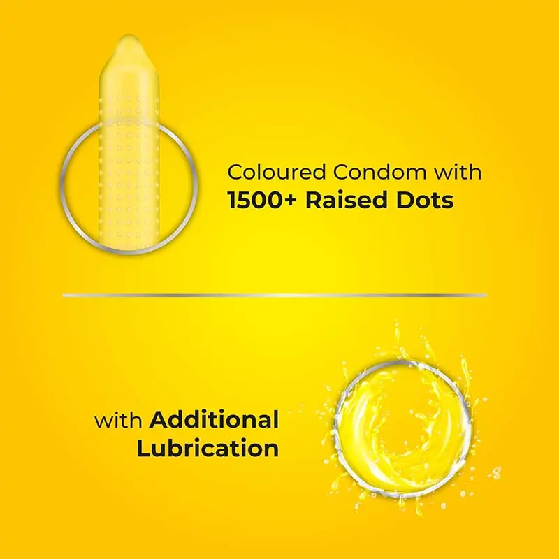 Picture of Skore Banana 1500+ Dots Condoms 10's Pack - Yellow