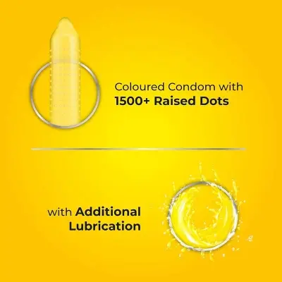Picture of Skore Banana 1500+ Dots Condoms 10's Pack - Yellow