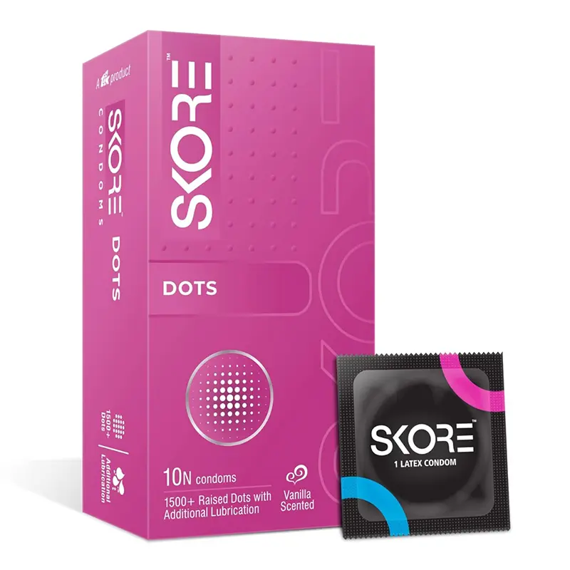 Picture of Skore Dots Condom - 10 Pcs - Purple