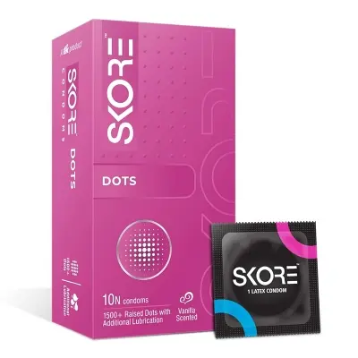 Picture of Skore Dots Condom - 10 Pcs - Purple