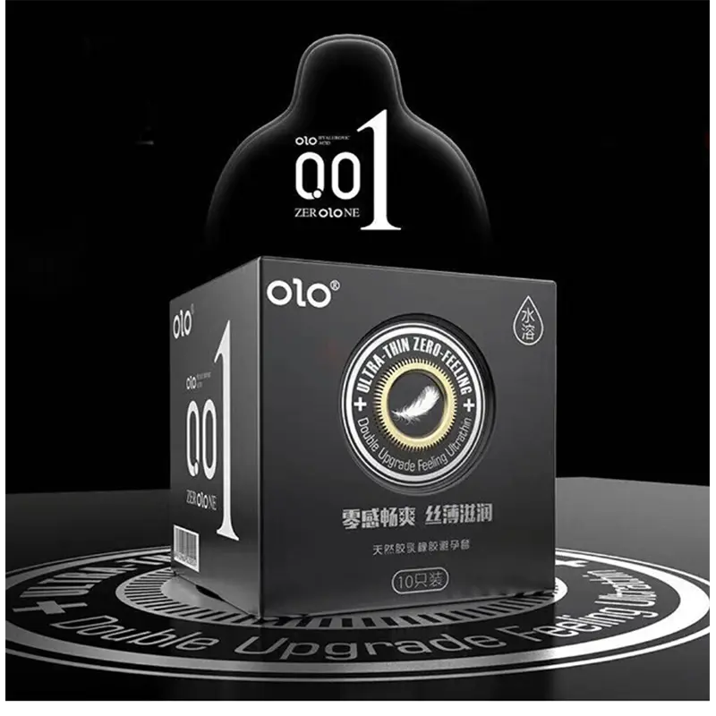 Picture of Olo Zero Zero One Black Condom -10 Pcs - Black, Red
