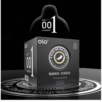 Picture of Olo Zero Zero One Black Condom -10 Pcs - Black, Red