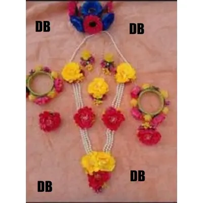 Picture of Artificial Flower Bridal Jwellery set 16 pieces