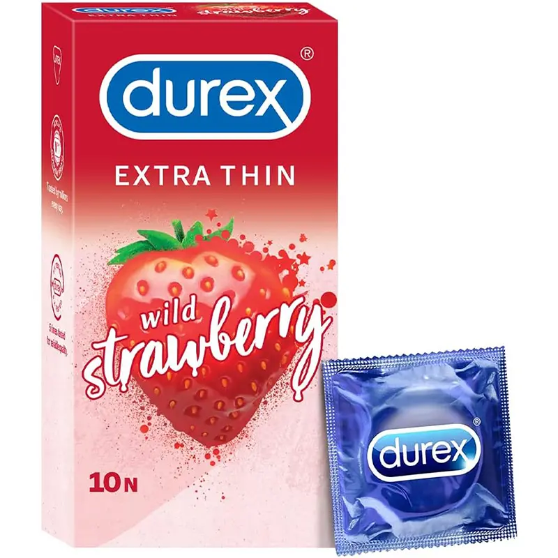 Picture of Durex Extra Thin wild Strawberry Condom -10 pcs
