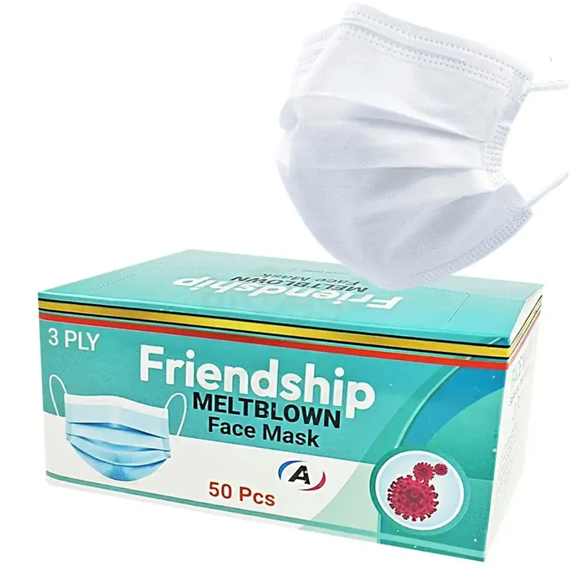 Picture of Friendship Meltblown 3ply Face Mask (WHITE) 50 pcs box - White