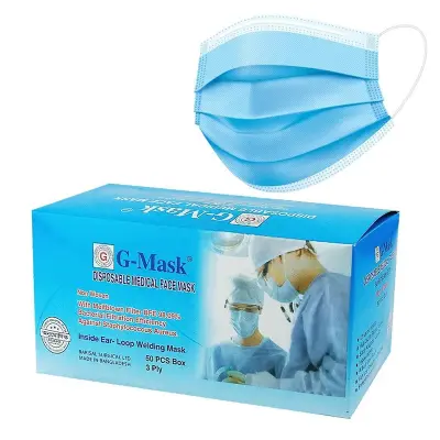 Picture of G-Mask Dsposable 3 Ply Surgical Face mask -50 Pcs box - Blue
