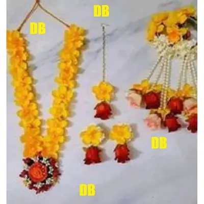Picture of Artificial Flower Gorgeous Bridal Set 4 Piece set