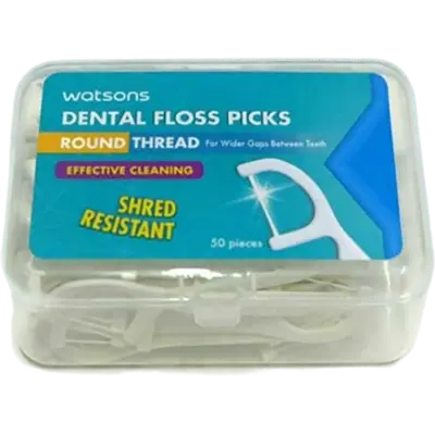 Picture of Watsons Round Thread Dental Floss Picks 50 Pieces