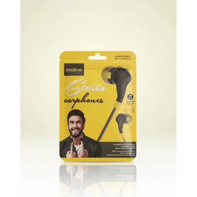 Picture of Realme Stereo Earphone High Definition Sound Quality - Headphone - Black