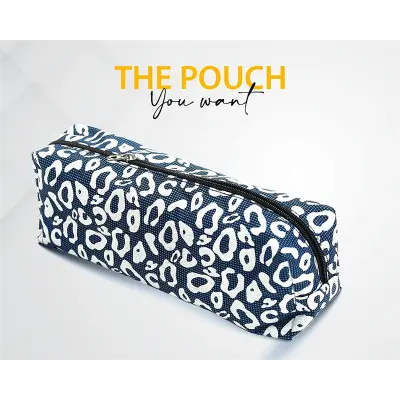 Picture of Pencil Pouch Bag White & Blue - Blue