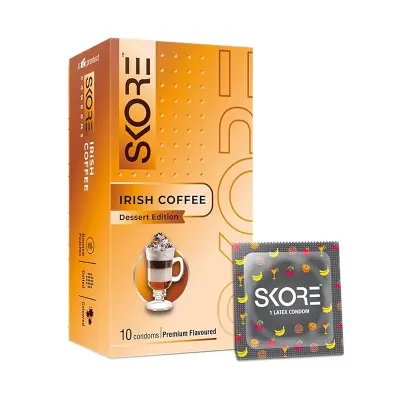 Picture of Skore Irish coffee Flavored with Extra Lubrication Condom - 10 pcs Pack