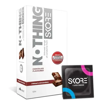 Picture of Skore Nothing Thinest Chocolate Flavored Condom - 10 pcs Pack