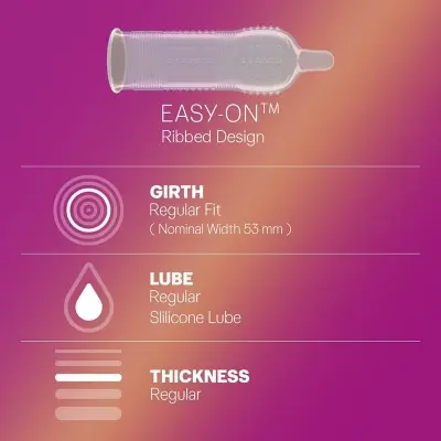 Picture of Durex Extra Ribbed and Dotted Condom -3 pcs