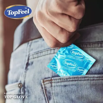 Picture of Top Feel Ribbed Rubber Latex Condom - 12Pcs Pack