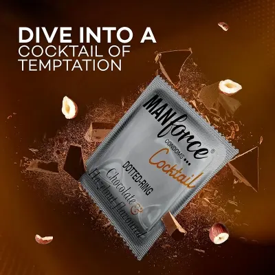 Picture of Manforce Cocktail Chocolate & Hazelnut Flavoured condom -10 Pcs