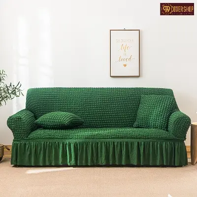 Picture of 2 seat sofa cover very soft and comfortable turkish spandex cover